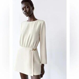 ZARA GOLD CHAIN CREPE JUMPSUIT